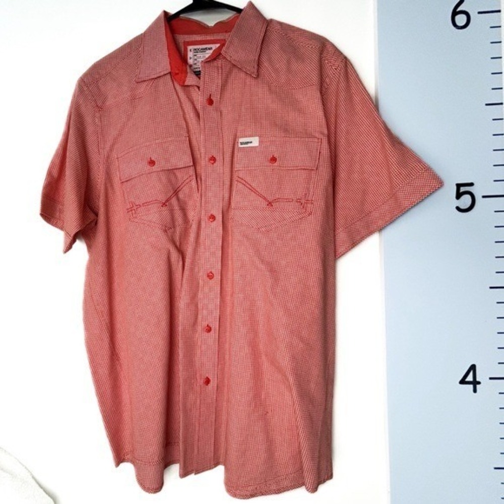 Rockawear  Orange Checkered Button-down‎ Men's Shirt XL